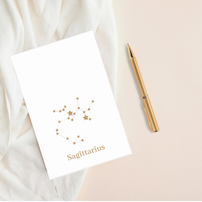 Modern Zodiac Sign Guld Sagittarius| Inslag Fire Post-it Block (Skapare uppladdad)