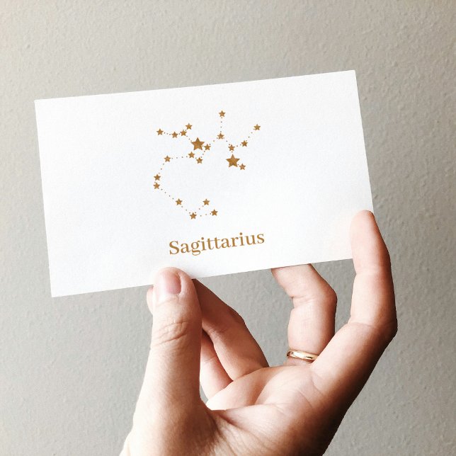 Modern Zodiac Sign Guld Sagittarius| Inslag Fire Visitkort (Skapare uppladdad)