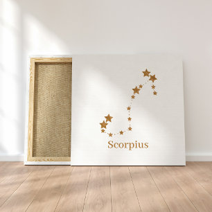 Modern Zodiac Sign Guld Scorpius INSLAG VATTEN Canvastryck