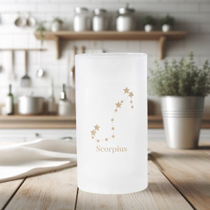 Modern Zodiac Sign Guld Scorpius   INSLAG VATTEN Frostat Ölglas