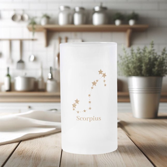 Modern Zodiac Sign Guld Scorpius | INSLAG VATTEN Frostat Ölglas (Skapare uppladdad)