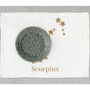 Modern Zodiac Sign Guld Scorpius INSLAG VATTEN Kökshandduk