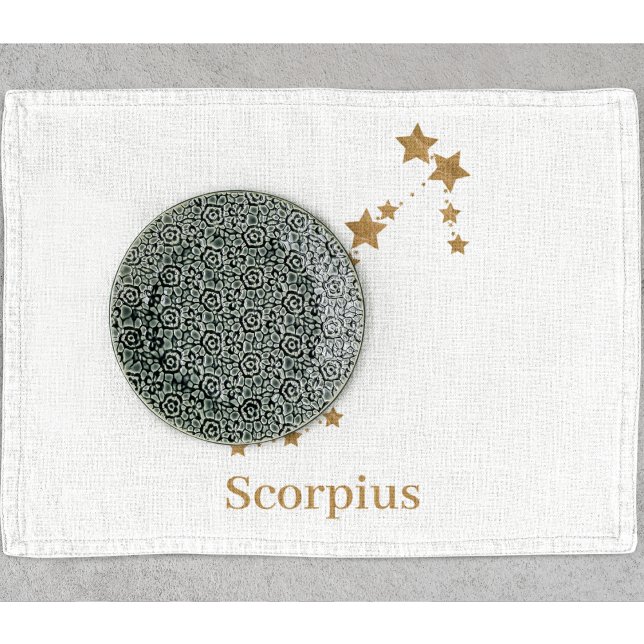 Modern Zodiac Sign Guld Scorpius | INSLAG VATTEN Kökshandduk (Skapare uppladdad)