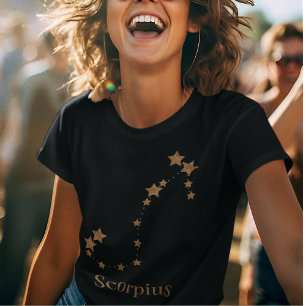 Modern Zodiac Sign Guld Scorpius   INSLAG VATTEN T Shirt