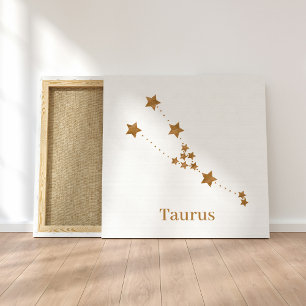 Modern Zodiac Sign Guld Taurus INSLAG Canvastryck