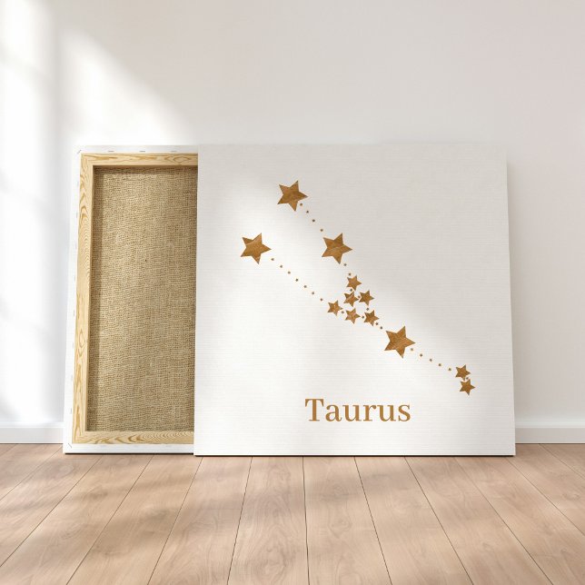 Modern Zodiac Sign Guld Taurus | INSLAG Canvastryck (Skapare uppladdad)