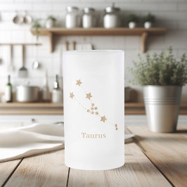 Modern Zodiac Sign Guld Taurus | INSLAG Frostat Ölglas