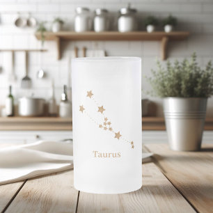 Modern Zodiac Sign Guld Taurus   INSLAG Frostat Ölglas