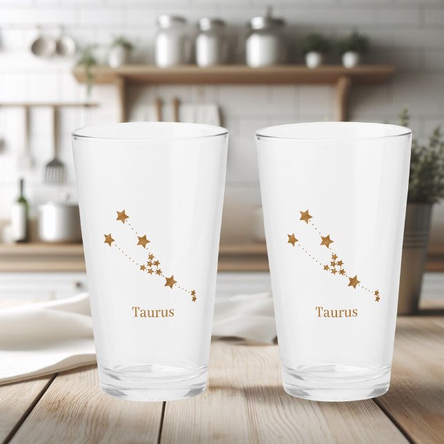 Modern Zodiac Sign Guld Taurus | INSLAG Glaskopp (Skapare uppladdad)