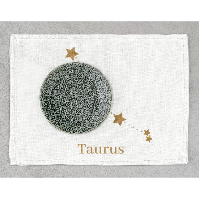 Modern Zodiac Sign Guld Taurus | INSLAG Kökshandduk (Skapare uppladdad)