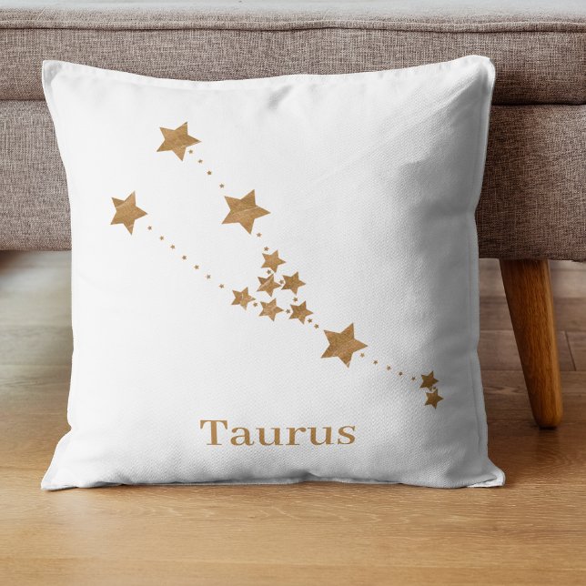 Modern Zodiac Sign Guld Taurus | INSLAG Kudde (Skapare uppladdad)