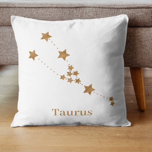 Modern Zodiac Sign Guld Taurus INSLAG Kudde