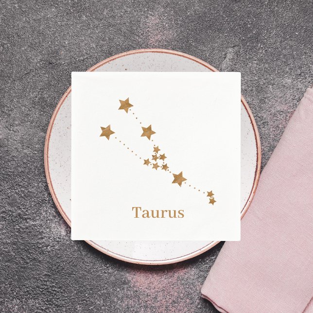Modern Zodiac Sign Guld Taurus | INSLAG Pappersservett (Skapare uppladdad)