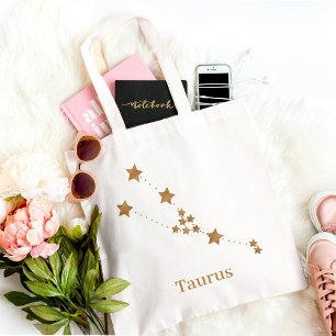 Modern Zodiac Sign Guld Taurus   INSLAG Tygkasse