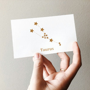 Modern Zodiac Sign Guld Taurus   INSLAG Visitkort