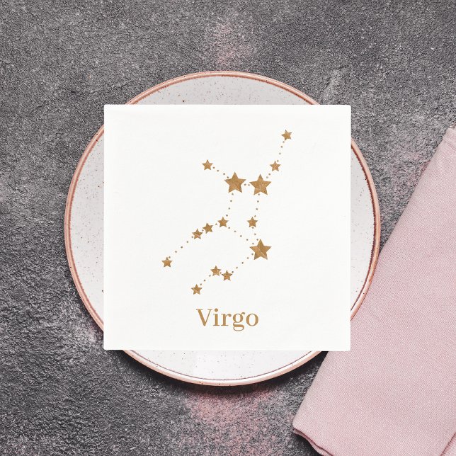 Modern Zodiac Sign Guld Våg | INSLAG Pappersservett (Skapare uppladdad)