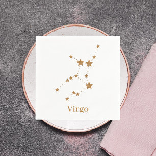Modern Zodiac Sign Guld Våg INSLAG Pappersservett