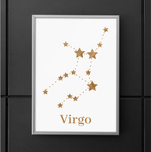 Modern Zodiac Sign Guld Våg   INSLAG Poster