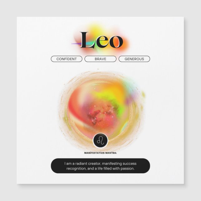Modern Zodiac Sign Leo-citat | Inslag Fire (Framsida)