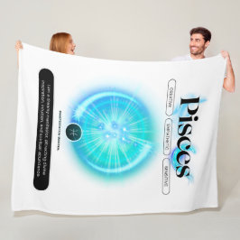 Modern Zodiac Sign PIsces Quote Vatten Inslag Fleecefilt
