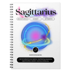 Modern Zodiac Sign Sagittarius Quote Inslag Fire Anteckningsbok
