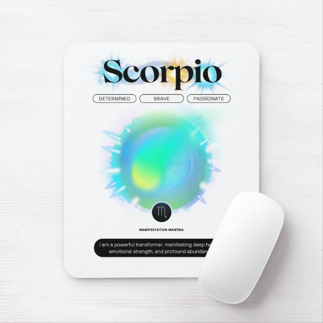 Modern Zodiac Sign Scorpio Quote Vatten Inslag Musmatta (Med mus)