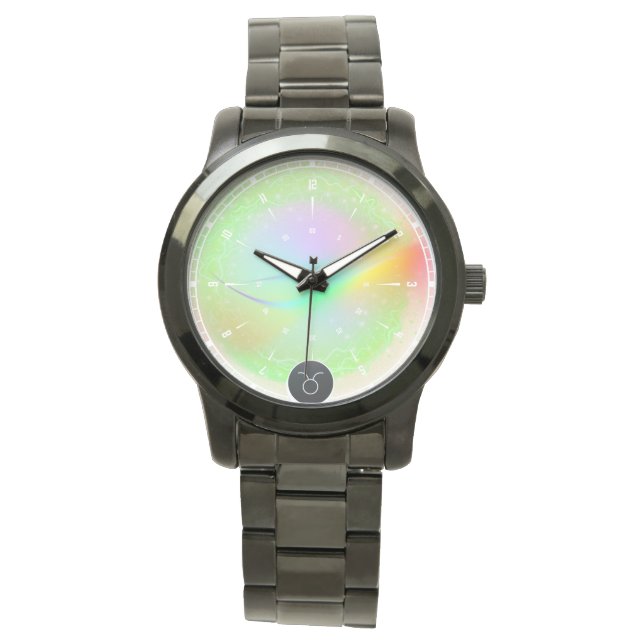 Modern Zodiac Sign Taurus Citote Earth Inslag Armbandsur (Framsida)