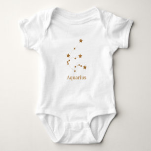 Modern Zodiac-signal Guld Aquarius Inslag Luft T Shirt
