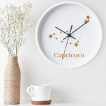 Modern Zodiac-signal Guld Capricorn| Inslag Jord Rund Klocka<br><div class="desc">Modern Zodiac-signal Guld Capricorn| Inslag Jord</div>