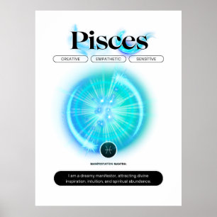 Modern Zodiac-skyltsnycklar citat Vatten Inslag Poster