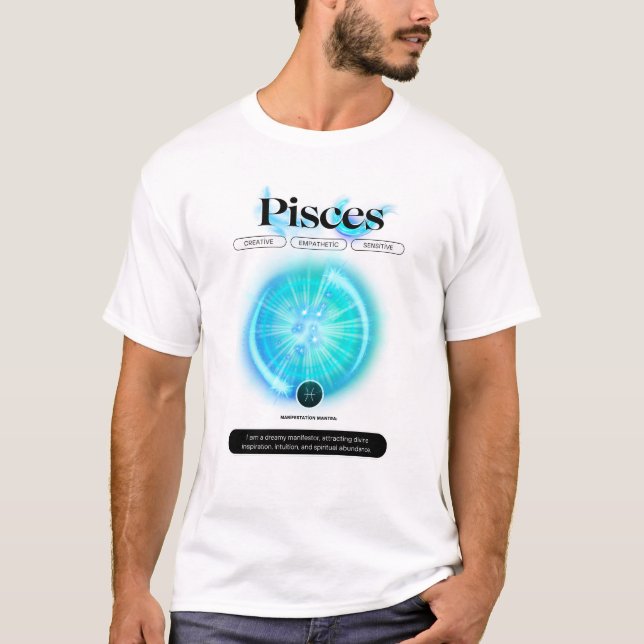 Modern Zodiac-skyltsnycklar citat Vatten Inslag T Shirt (Framsida)