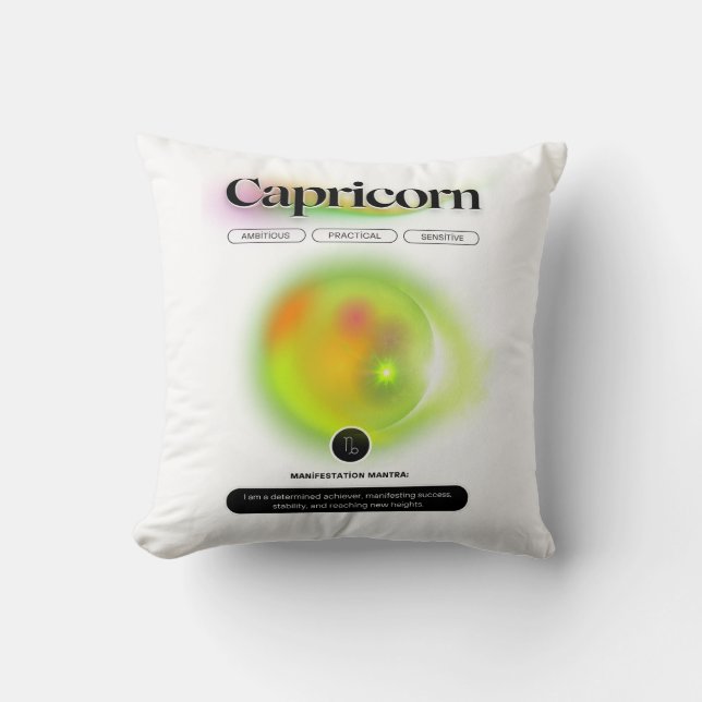 Modern Zodiac-tecken Capricorn-citat jorden Inslag Kudde (Framsida)