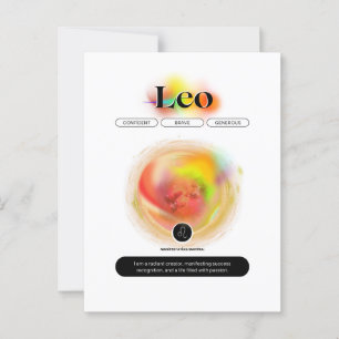 Modern Zodiac Tecken Lejonet Citat Element Eld Vykort