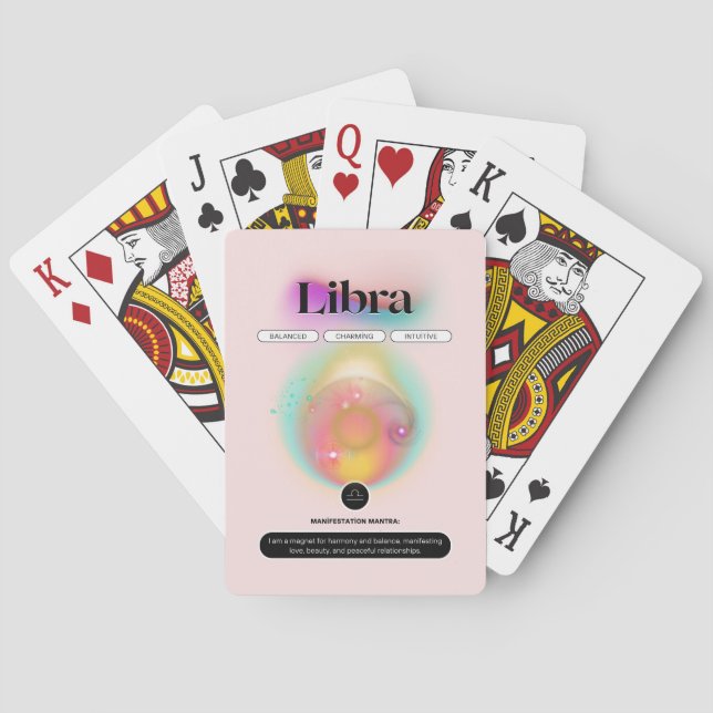 Modern Zodiac-tecken Libra-citat Luft Inslag Casinokort (Baksidan)
