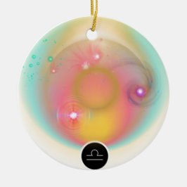 Modern Zodiac-tecken Libra-citat Luft Inslag Julgransprydnad Keramik