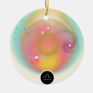 Modern Zodiac-tecken Libra-citat Luft Inslag Julgransprydnad Keramik