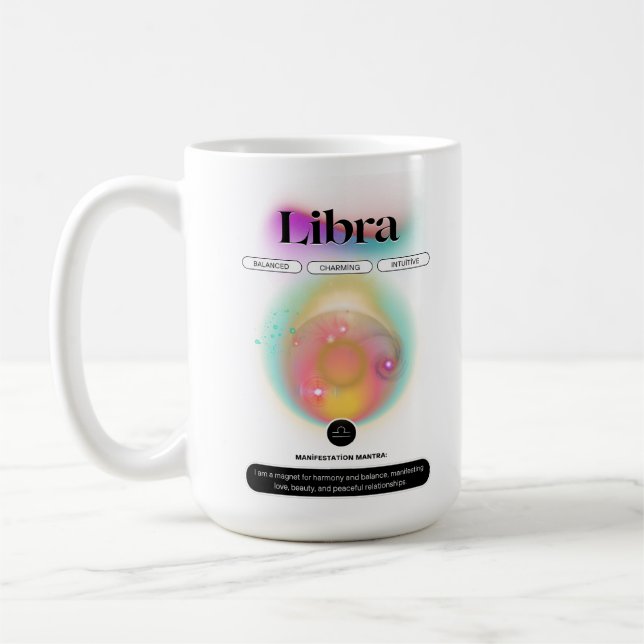 Modern Zodiac-tecken Libra-citat Luft Inslag Kaffemugg (Vänster)