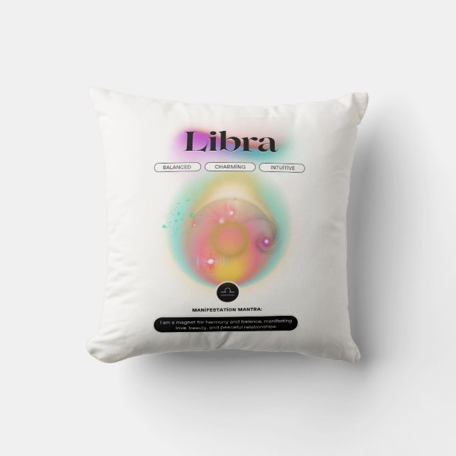 Modern Zodiac-tecken Libra-citat Luft Inslag Kudde (Framsida)