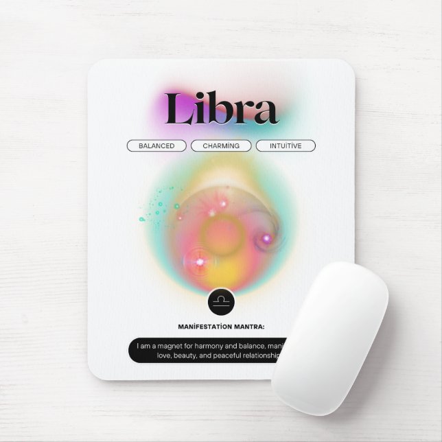 Modern Zodiac-tecken Libra-citat Luft Inslag Musmatta (Med mus)