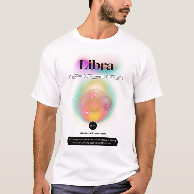 Modern Zodiac-tecken Libra-citat Luft Inslag T Shirt (Framsida)
