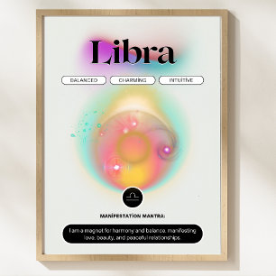 Modern Zodiac-tecken Libra-citatet Luft Inslag Pos Poster