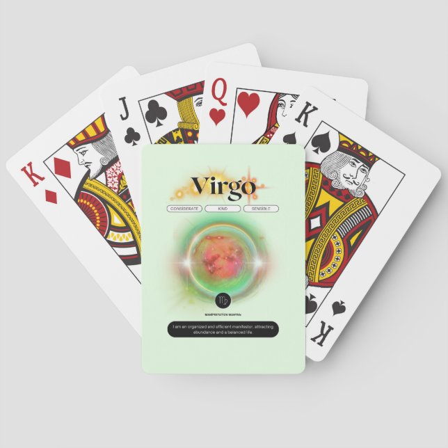 Modern Zodiac-tecken Våg citat jorden Inslag Casinokort (Baksidan)