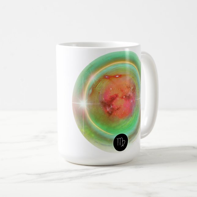 Modern Zodiac-tecken Våg citat jorden Inslag Kaffemugg (Framsida höger)