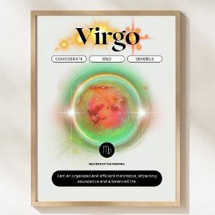 Modern Zodiac-tecken Våg citat jorden Inslag Poster