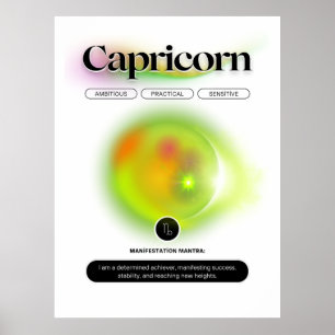 Modern Zodiac-tecknkapricorn-citat jorden Inslag Poster