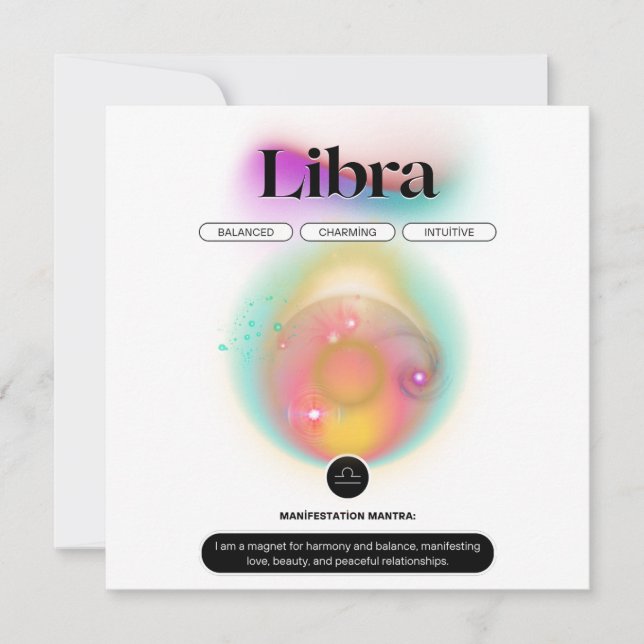Modern Zodiak Tecken Vågen Citat Luft Element Inbjudningar (Framsida)