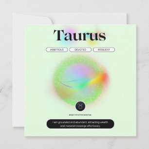 Modern Zodiaktecknet Oxen Citat Jord Element Inbjudningar