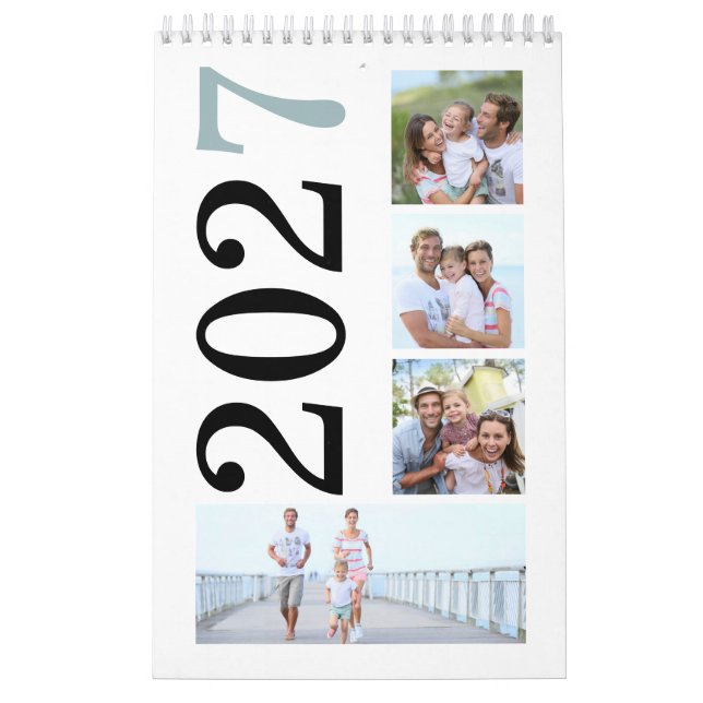 Moderna 17 familjefoton Fet typografi 2027 Kalender (Omslag)