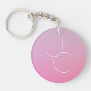 Moderna 2 överlappande initialer Rosa Ombre