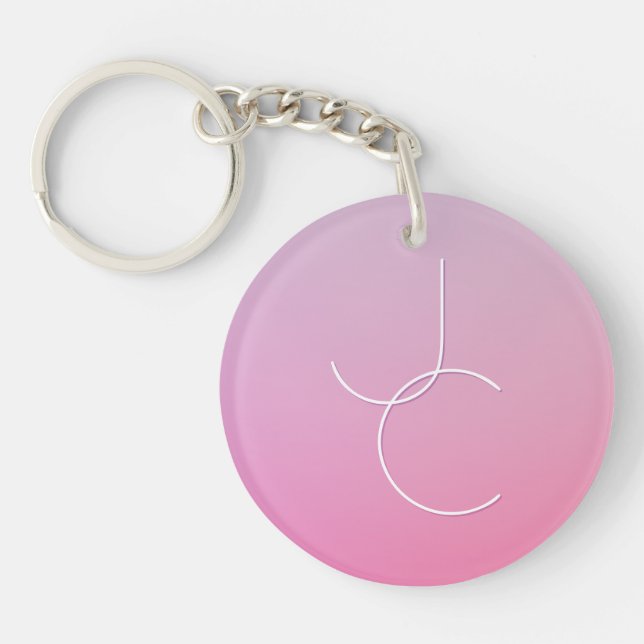 Moderna 2 överlappande initialer | Rosa Ombre (Framsidan)